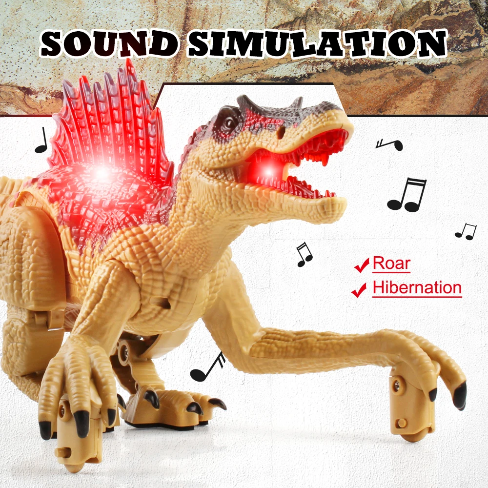 RC Dinosaur Kids Toy 2.4G Remote Control Animal Simulation Model Toy with Light Sound Radio-Controlled Dinosaur Children Gift