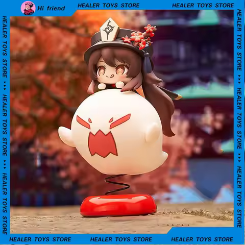 10cm Genshin Impact Anime Figures Hu Tao Kawaii Cartoon Grils Q Version Car Ornament Model Desktop Dispaly Collection Gift Toys