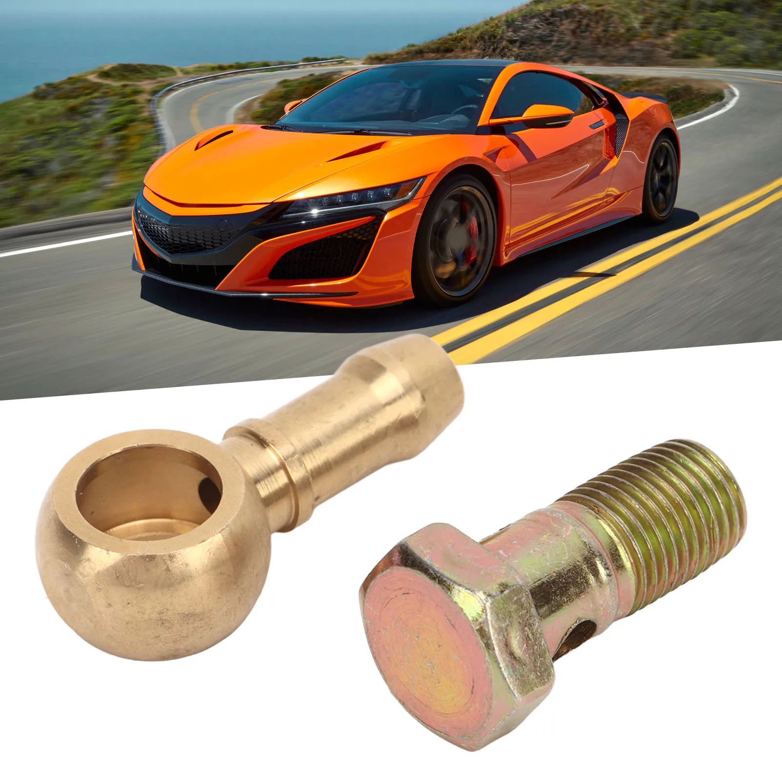Turbo-Bolzen mit Unterlegscheibe X 1,5mm Banjo-Bolzen-Set mit 2 Unterlegscheiben Aluminium-Legierung Banjo-Bremsanschluss-Adapter für Auto