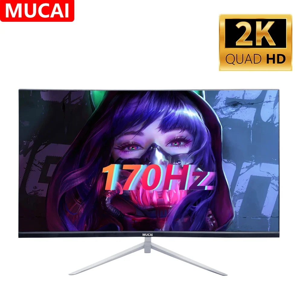 

MUCAI 27 Inch Monitor 2K 144Hz IPS Lcd Display QHD 180Hz Desktop Gaming Computer Screen Flat Panel HDMI-compatible/DP 2560*1440