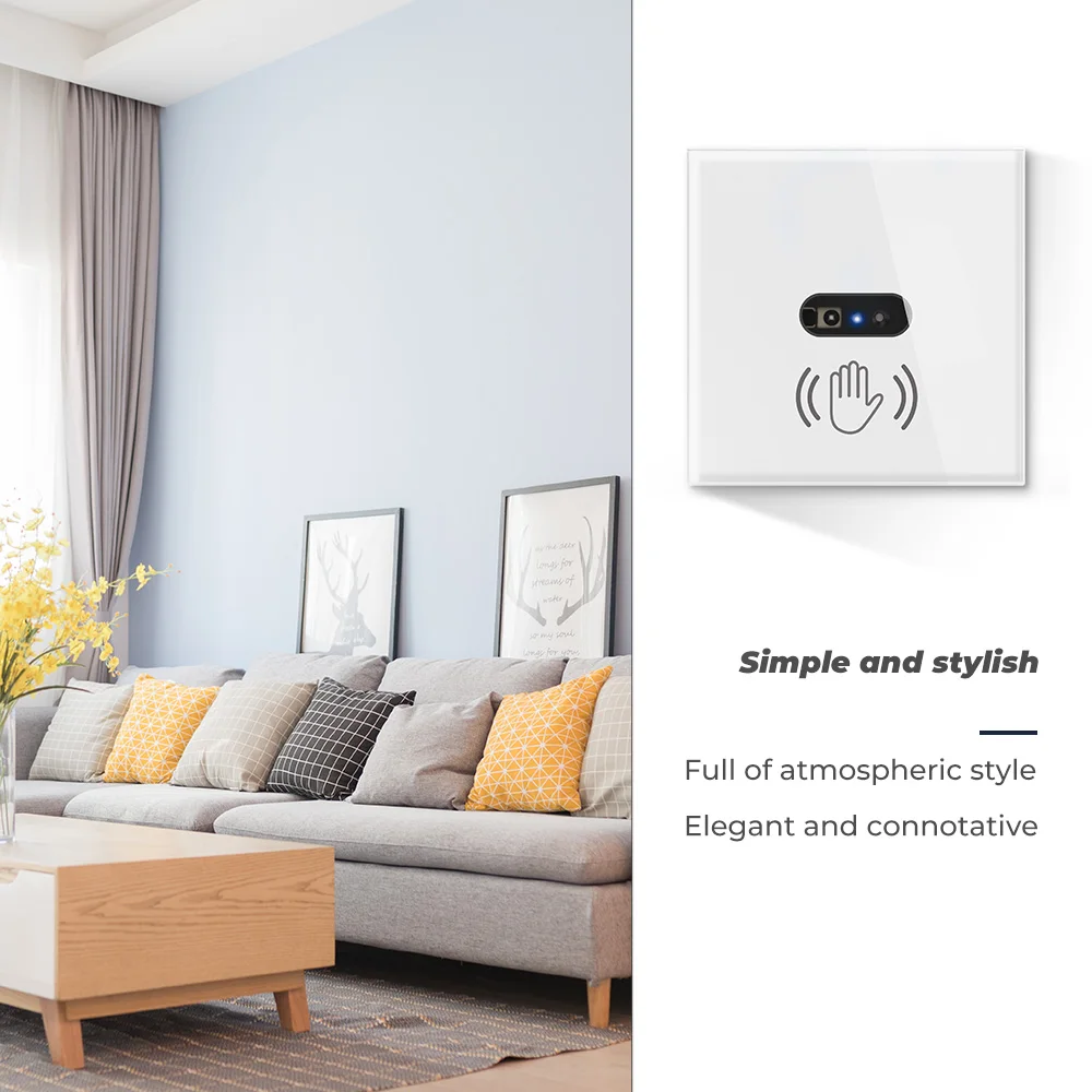 Szaoju Wall Smart Light Switch sensore a infrarossi non c\' è bisogno di toccare EU US 220V 110V pannello dello schermo in vetro alimentazione