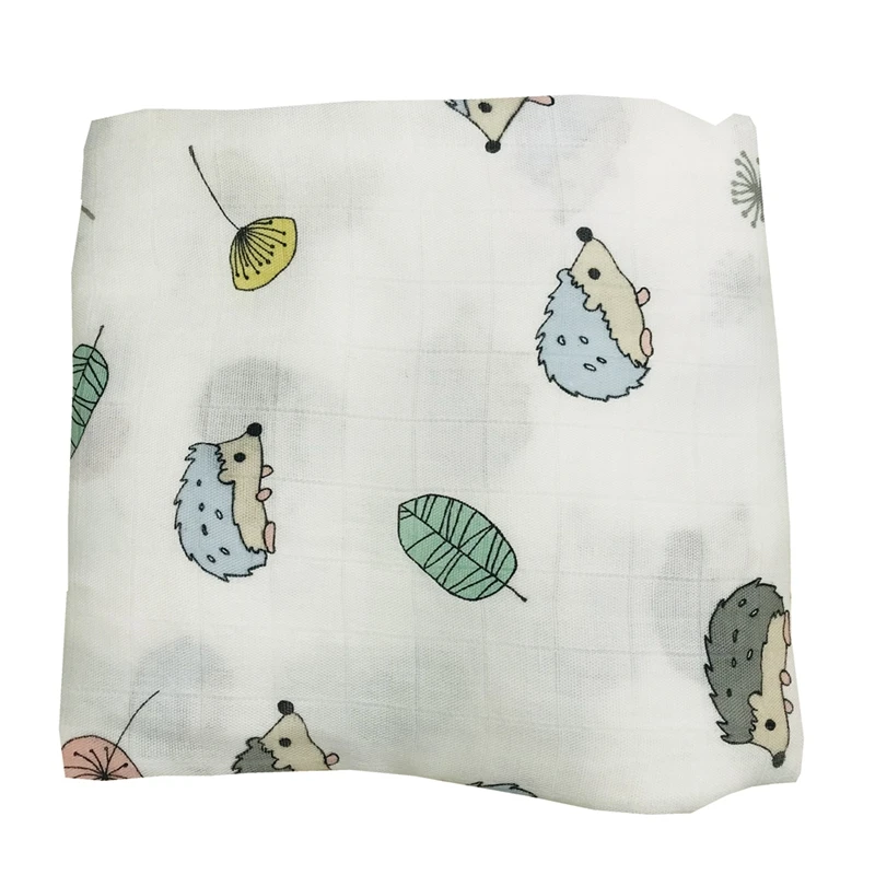 

Hedgehog Baby Muslin Blanket Lightweight Breathable Swaddle Receiving Blanket for Newborn Infants Cotton Wraps