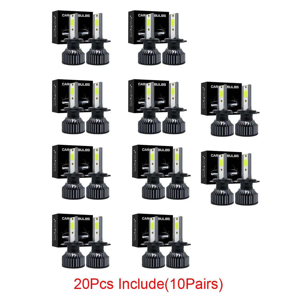 

10Pairs H7 LED Car Headlights 80W 20000LM H4 Low Hi Beam Autombile Headlamps 9006/HB4 9005/HB3 H8 H11 H3 6000K 8000K Fog Lights