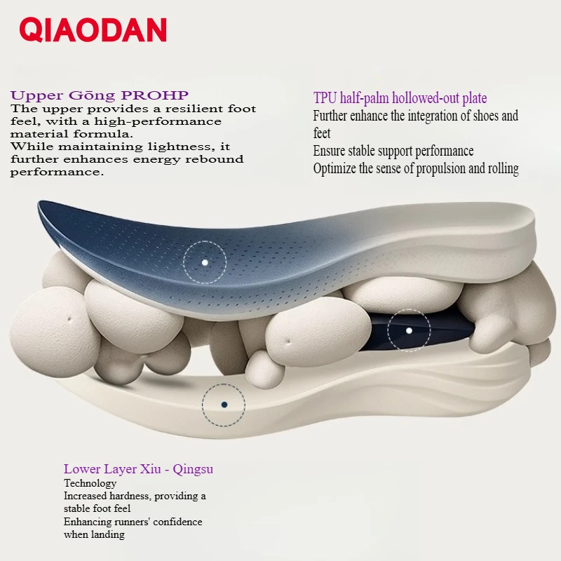 QIAODAN LH Max Men's Running Shoes Lightweight Breathable Sports Shoes 2025 New Autumn Fashion Training Sneakers QXB023254214R