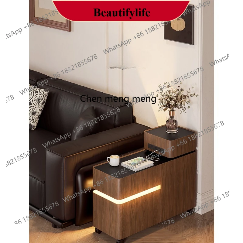 

Movable side table on the sofa, antique trolley, coffee table, living room partition storage cabinet, advanced sense
