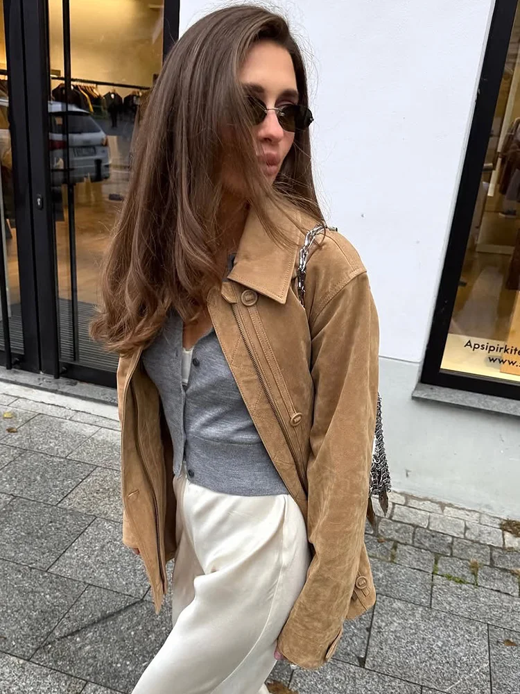 HH امرأة الخريف معاطف فضفاضة غير رسمية الصلبة بدوره إلى أسفل طوق جيوب واحدة الصدر المرأة موضة سترات بأكمام طويلة 2025 #6