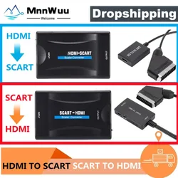 1080P SCART TO HDMI Video Audio Upscale Converter AV Signal OR HDMI TO SCART Adapter HD Receiver TV DVD Support Dropshipping