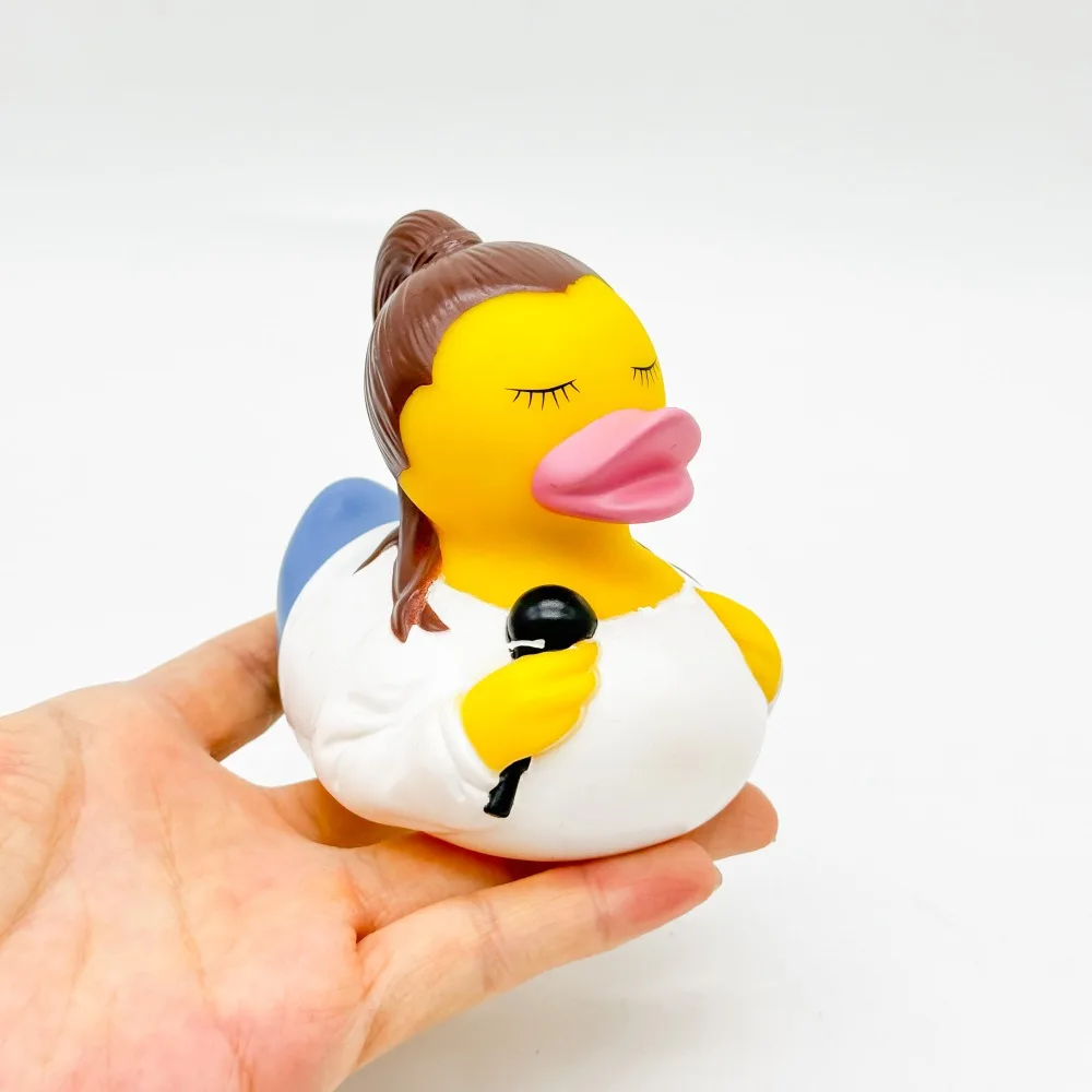 Singer Rubber Duck Bath Toy Stress Relief Squishy Toy Cute Figure Kawaii Home Decoration Collectible Ornament Surprise Gift