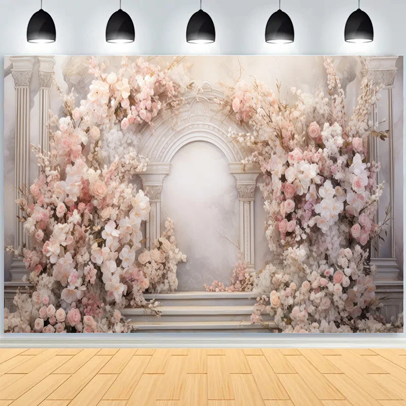Telón de fondo de fantasía para fotografía de boda, telón de fondo de aniversario de flores, decoración Interior para estudio fotográfico, accesorio de fonecall SG-03