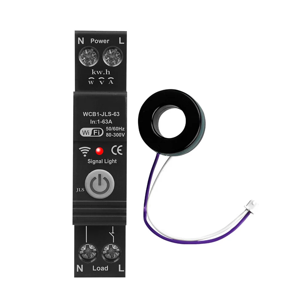 

For Tuya WiFi Smart Circuit Breaker 63A 220V Timer Switch with Remote Control for Home Automation and Monitoring