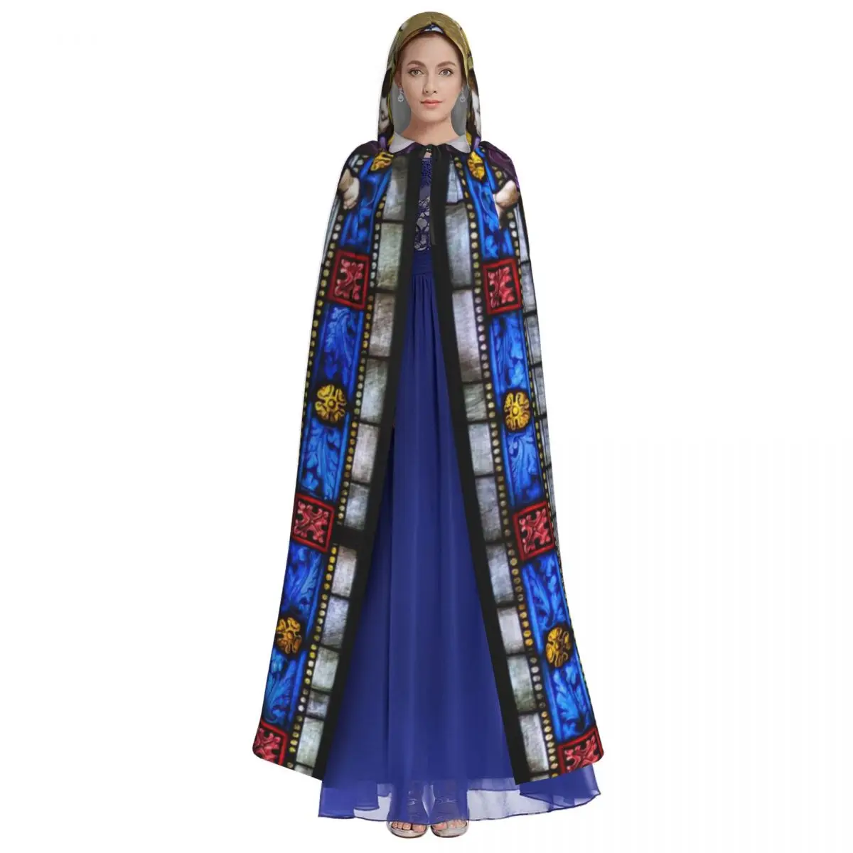 Virgin Of Guadalupe Hooded Cloak Halloween Party Cosplay Woman Men Adult Long Witchcraft Robe Hood