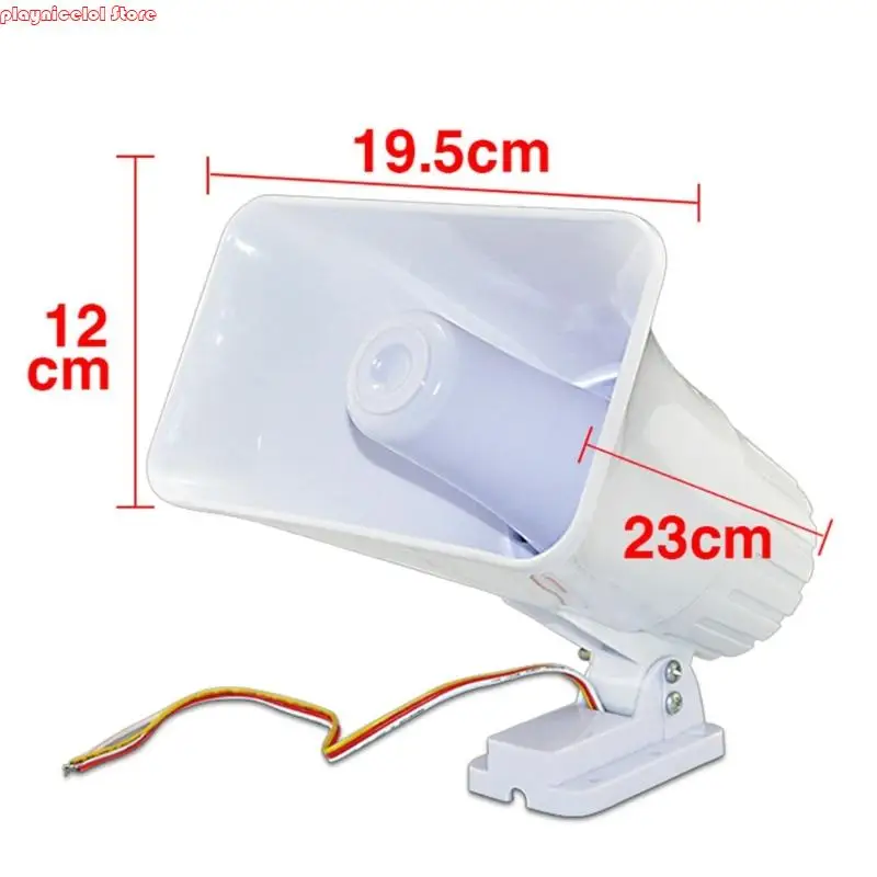 12V Wire Double Tone Security Horn 150dB Loud Alarm System Resistant Wire Alarm Plastic for Home & Business