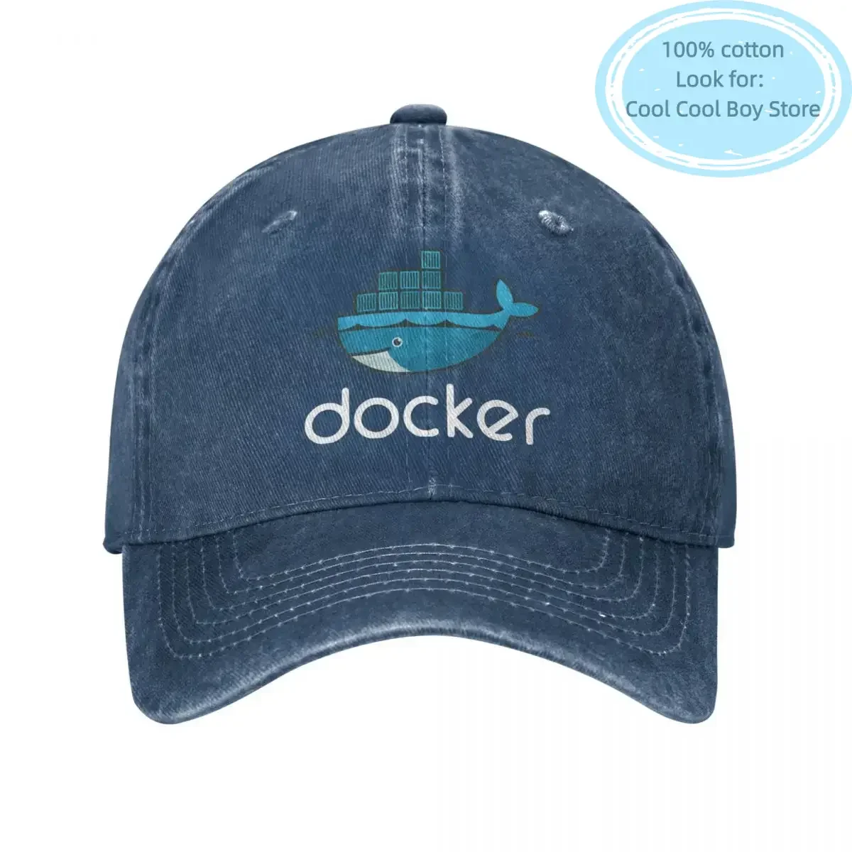 

Docker Logo Baseball Caps Linux Javascript Computer Distressed Denim Washed Caps Hat Classic Outdoor Summer Snapback Hat