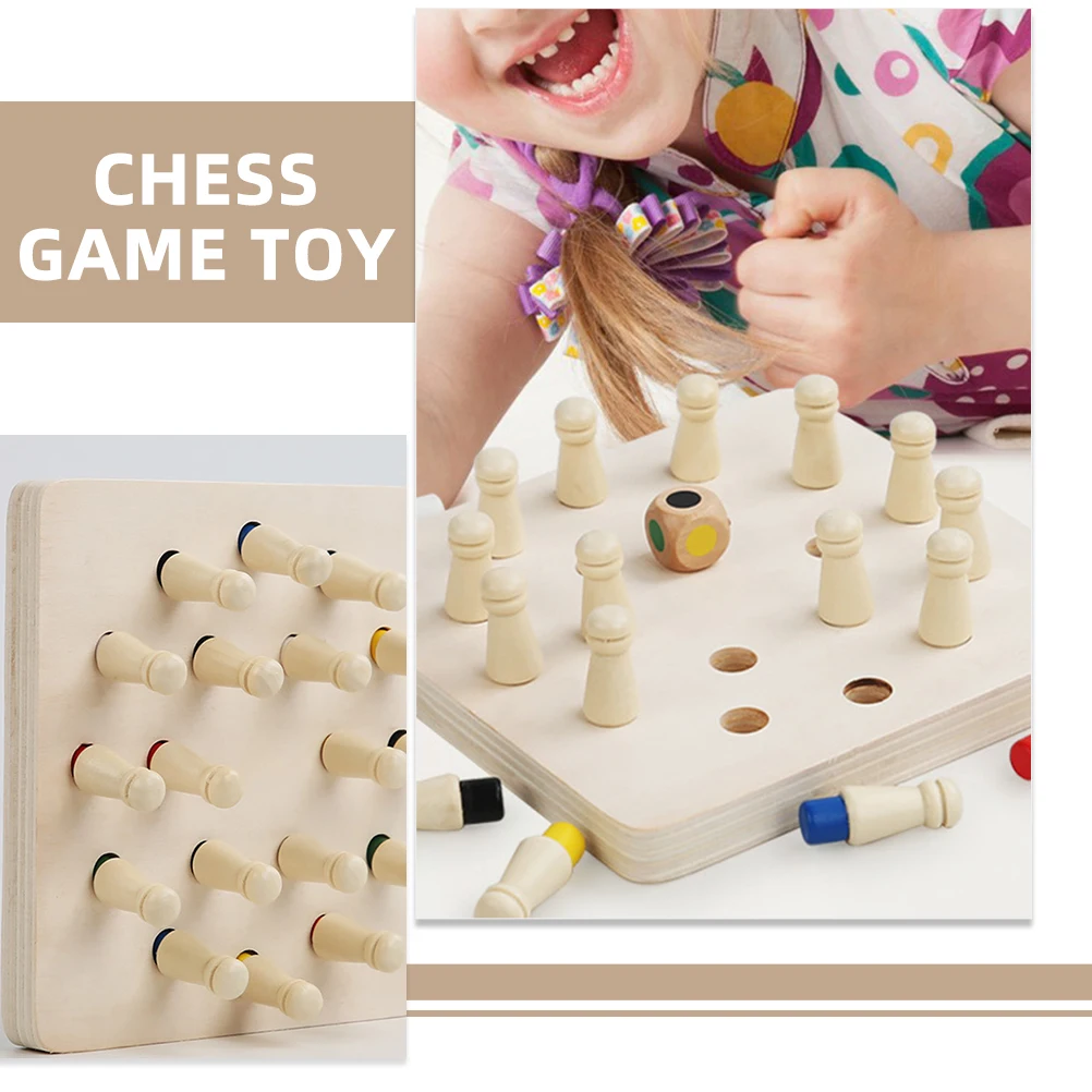 

Wooden Memory Chess Toy Kids Toddler Matching Board Game Educational Skill Logical Thinking Children Home Use Mini Colorful