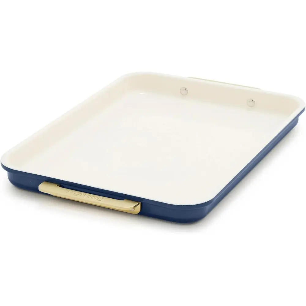 

Bakeware 13" x 9" Quarter Sheet Pan, Ceic Nonstick Bg Pan, PAS & BPA ree, Gold Handles, Durable Steel, tile & Space Saving Ovenw