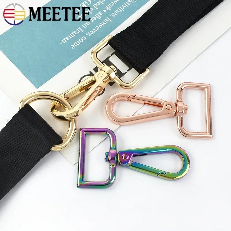 5/10Pcs Meetee 16-50mm Metal Buckles Lobster Clasp for Bag Strap Swivel Clasps Trigger Clips Dog Collar Hook DIY Leather Craft
