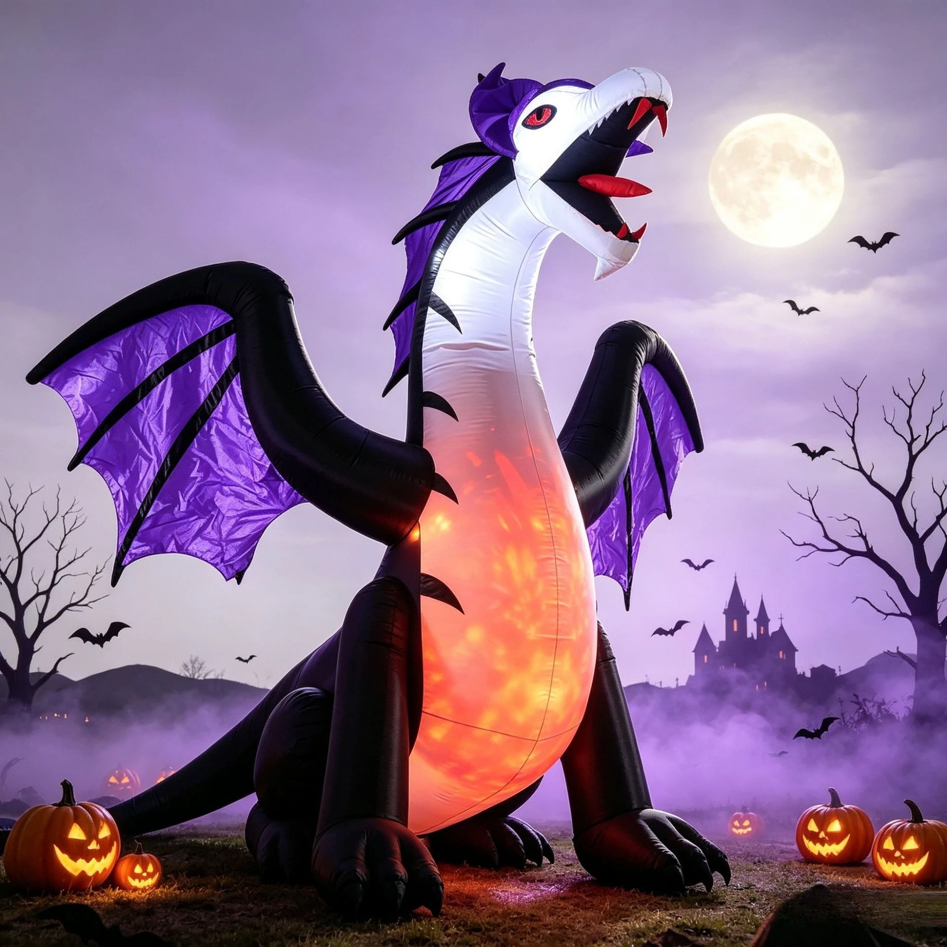 [300 pieces] New giant Halloween inflatable decoration, built-in flame lights on the outdoor courtyard lawn, Halloween inflatabl