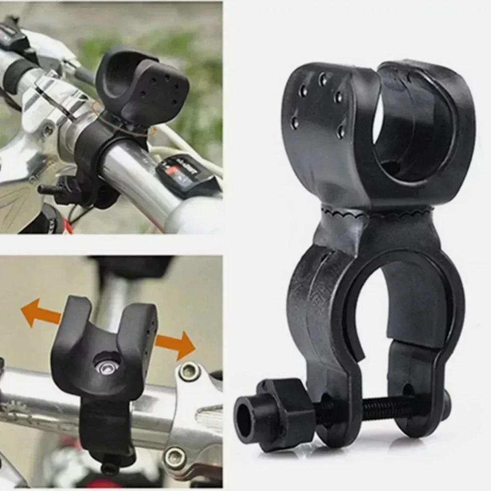 1pcs Mountain Bike Light Holder Clamp Clip bicycle lamp base flashlight holder Degree Rotating Replacement Cycling accessories