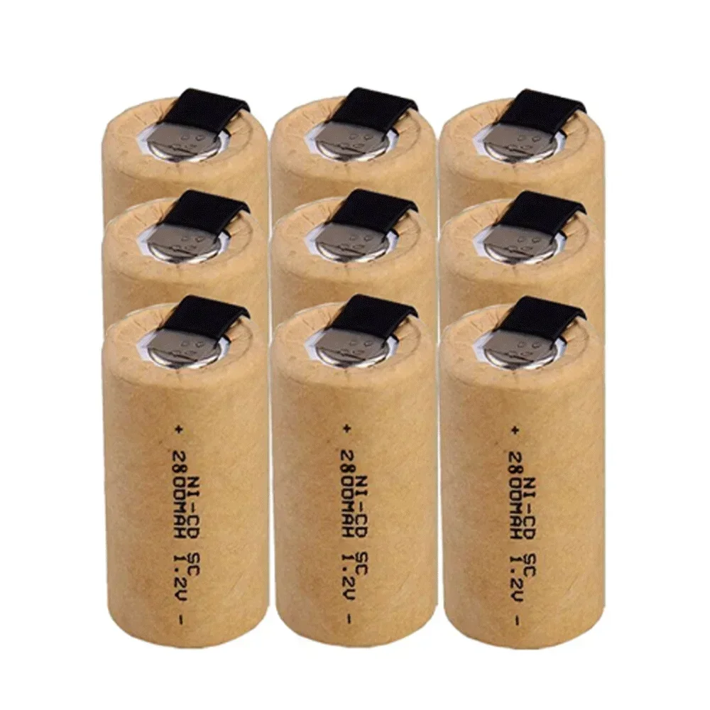 1-20 pces 1.2v 2800mah chave de fenda furadeira elétrica sc bateria níquel cádmio recarregável ferramenta elétrica bateria com almofadas de solda