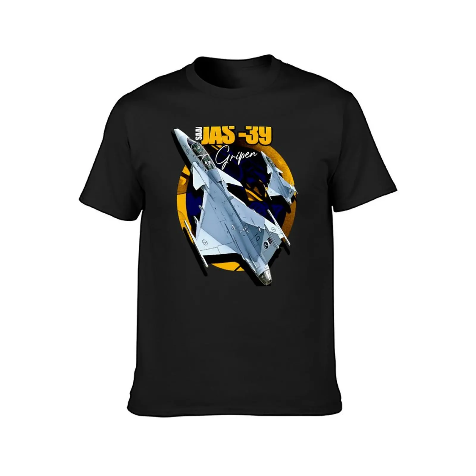 JAS39 Gripen Swedish Air Force Fighterjet T-Shirt summer clothes plain T-shirts for men cotton