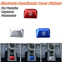 P Button Handbrake Parking Aluminum Decoration Protective Cover Sticker For Porsche Cayenne Panamera Car Interior Accessorie