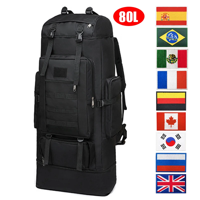 

Oulylan 80L Oxford Outdoor Backpack Camo Hiking Tactical Backpack Mountaineering Bag Men's Camping Travel Backpack