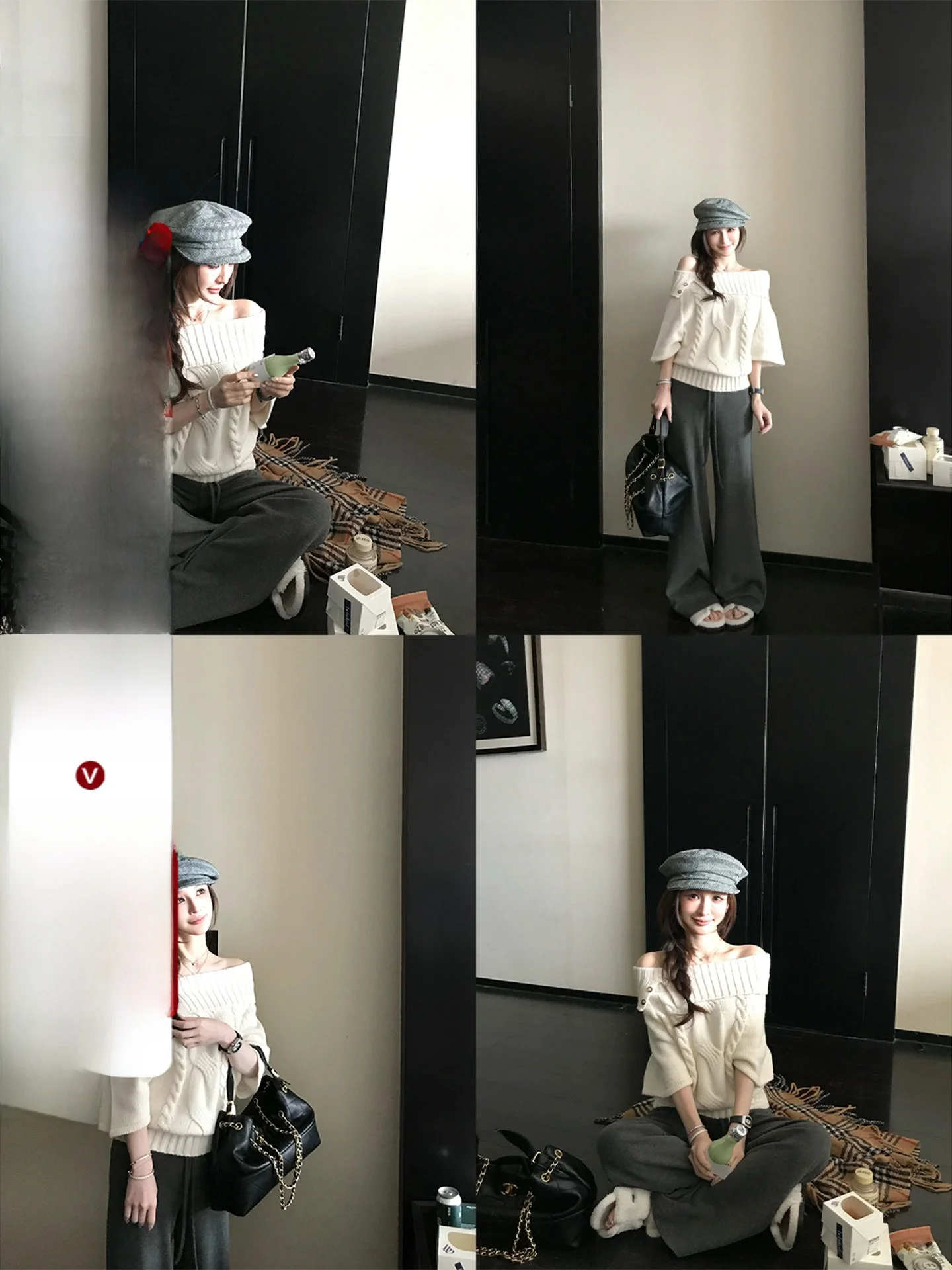 

Вязаный шерстяной свитер Ele с открытыми плечами и рукавом до локтя, женский, в стиле ретро, от Skk Store, удобный, свободного кроя, из нейлоновой смеси