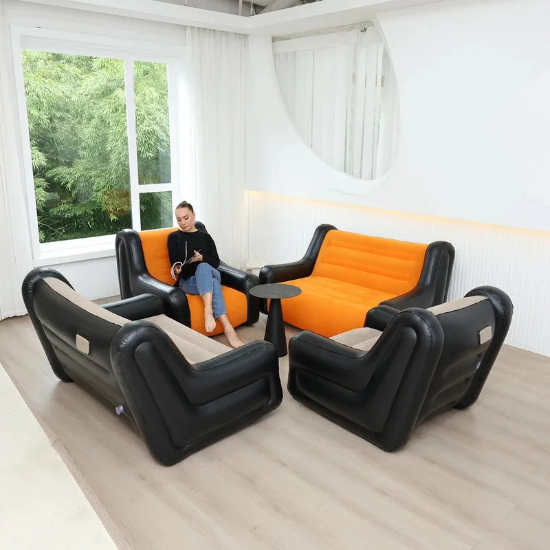 Air Mattress Inflatable Sofa Double Inflatable Chair For Flodable Blow Up Couch Lounger Portable AirSofa Indoor Tent Camping image 4