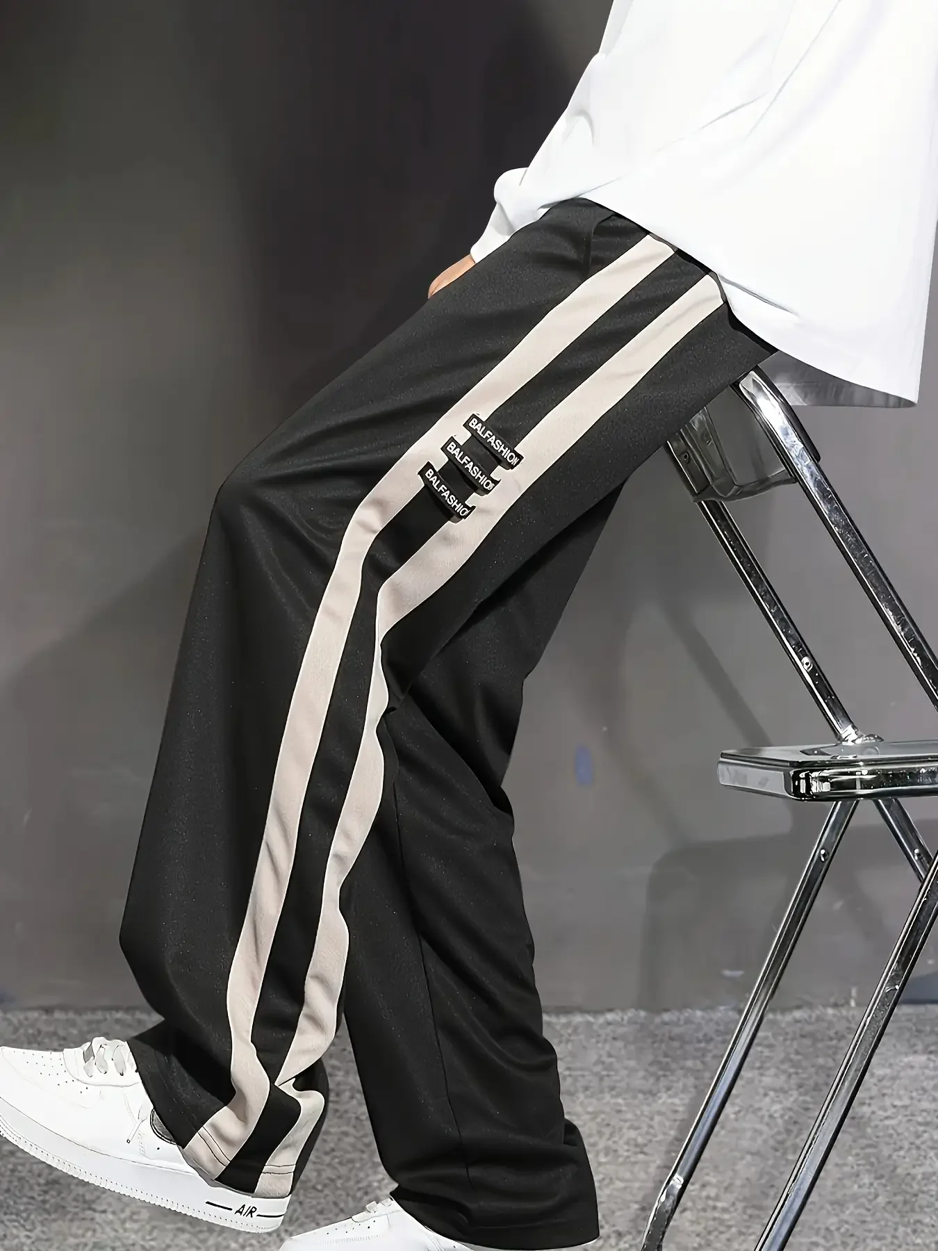 

Men's striped three-dimensional waist sports casual pants, men's sports pants