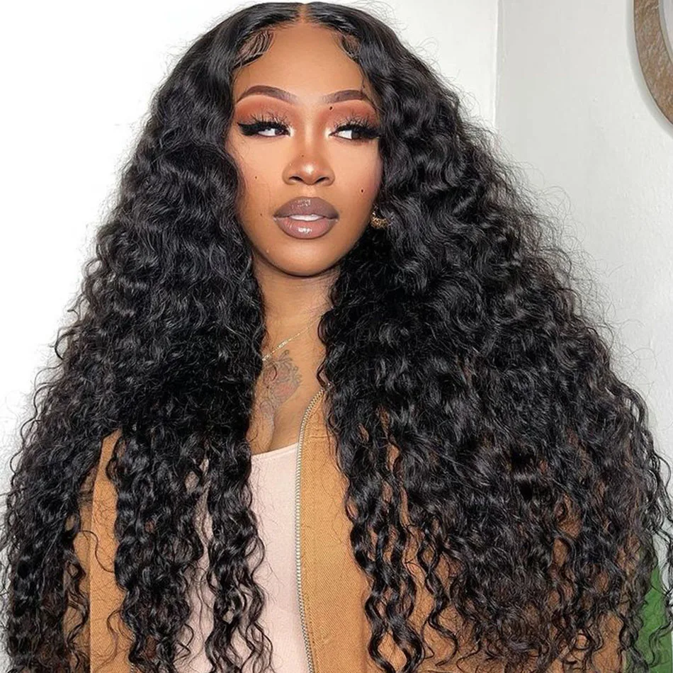 Deep Wave Frontal Wig 13x4 13x6 Hd Transparent Lace Frontal Wig Glueless 28 30 Inch Curly Lace Front Human Hair Wigs For Women