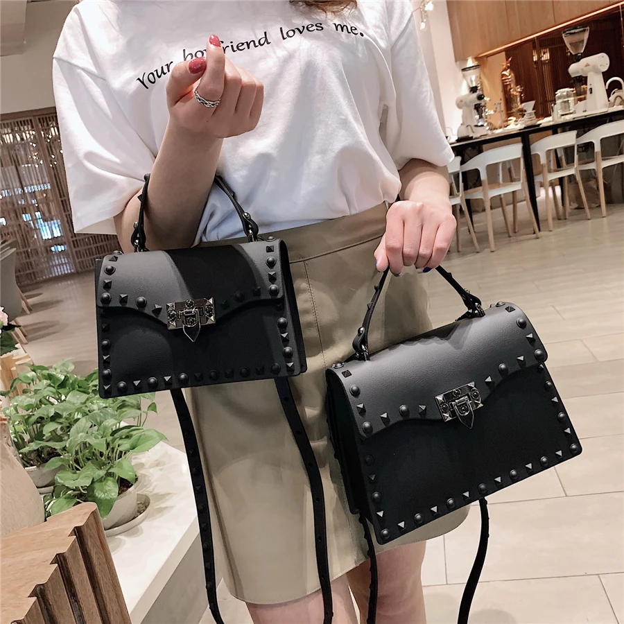 Designer Women Small PVC Handbags Shoulder Bags Fashion Ladies Travel Crossbody Bags for Women Casual Female Rivet Messenger Bag