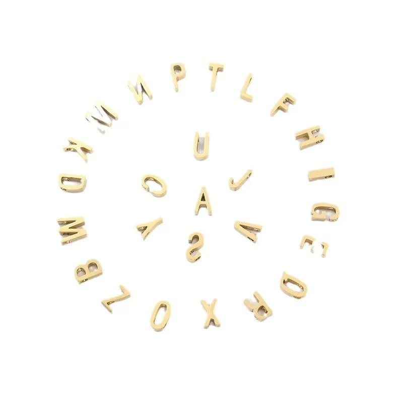 tainless steel Initial Necklace Gold Color Cut Letters Single Name Choker Necklace For Women Pendant Jewelry Gift dropshipping