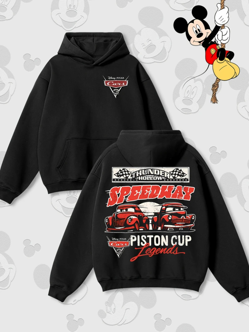 Disney Car Lightning McQueen Hooded Sweatshirt Male Official Lightning McQueen Racing No. 95 No. 5 Loose Pullover Hoodie Female