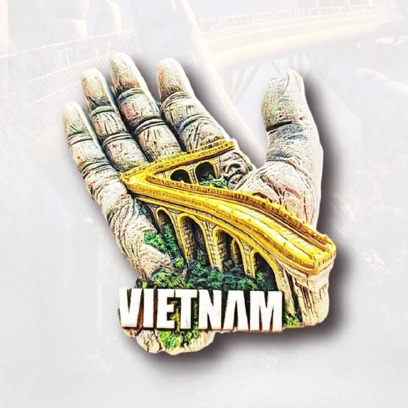 

Vietnam Fridge Stickers Dao Phu Quoc Travel Souvenirs Bamboo Hat Train Street Cầu Vàng Fridge Magnets Birthday Gifts Home Decor