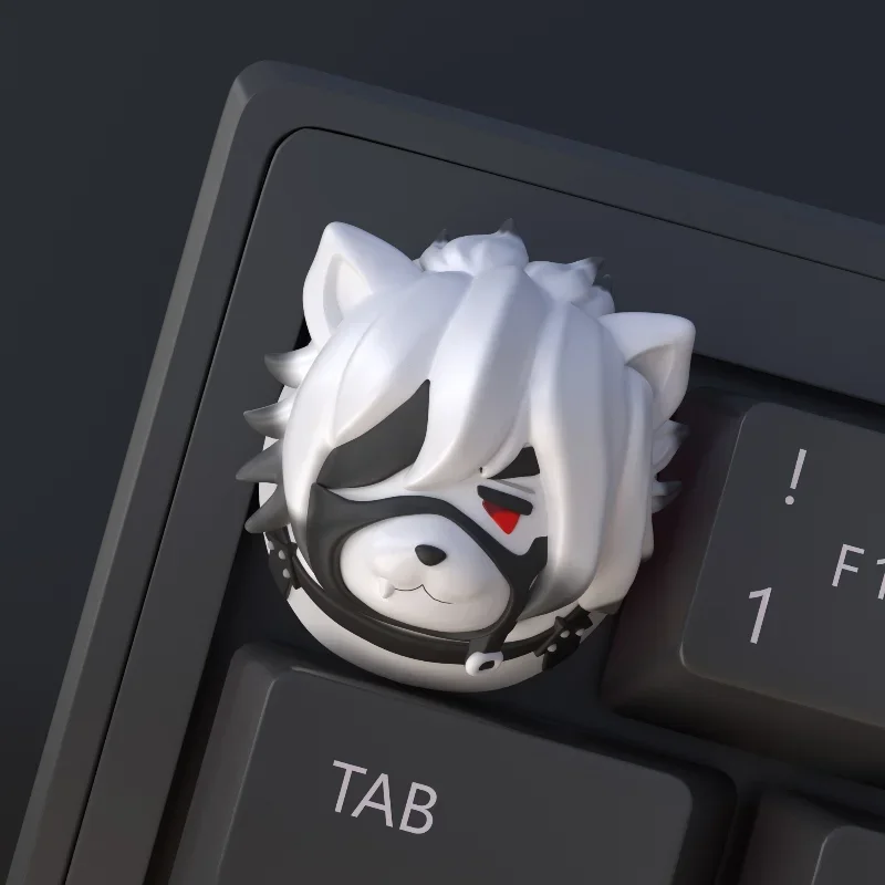 Zenless Zone Zero Keycap Anime Gaming Point Keyboard Cap Von Lycaon ESC Black White Resin Custom Cute Keycap Mechanical Keyboard