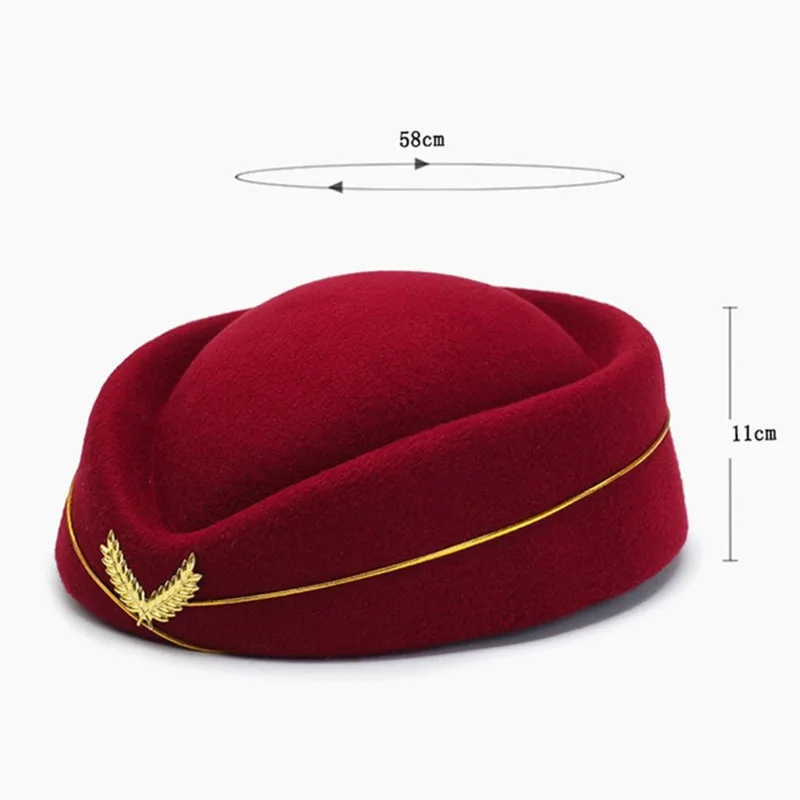 Baskenmütze für Damen, formelle Uniform, Stewardessen, Hut, Stewardess-Hut, Zubehör, Partyhüte, Kostümzubehör