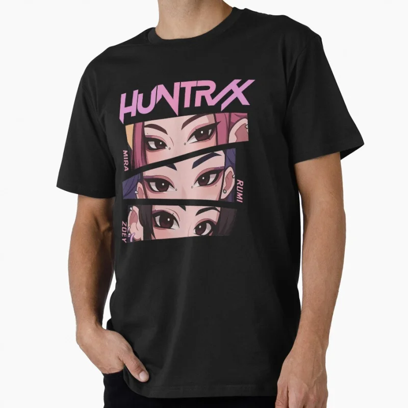 

Huntrix Girls Kpop Demon Hunters Gift T shirt for Anime lover Large size Tops Manga Graphic Print Y2k Clothes Cartoon Tee