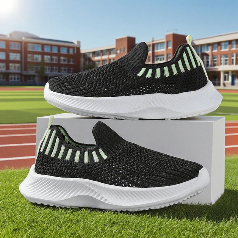 

Детские кроссовки для мальчиков и девочек, дышащие спортивные кроссовки, нескользящие школьные повседневные спортивные теннисные детские прогулочные туфли на плоской подошве