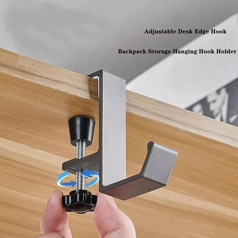 4-1pcs Adjustable Desk Edge Hook Gaming Headset Desk Hanger Hook Headphone Stand Holder Backpack Handbag Storage Hook Holder