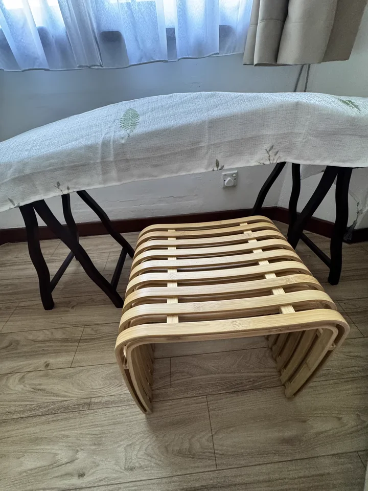 Simple Bamboo Living Room Dining Stool Furniture Modern Home Casual Shoe Changing Stool Strong and Durable Dressing Chair