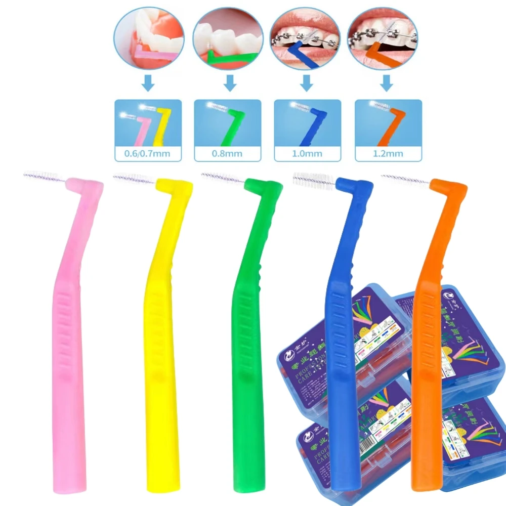 100pc Dental Interdental Brushes Teeth Cleaning Oral Hygiene Tool Dentistry Braces Clean Between Teeth Bracket Soft Hair Brushes