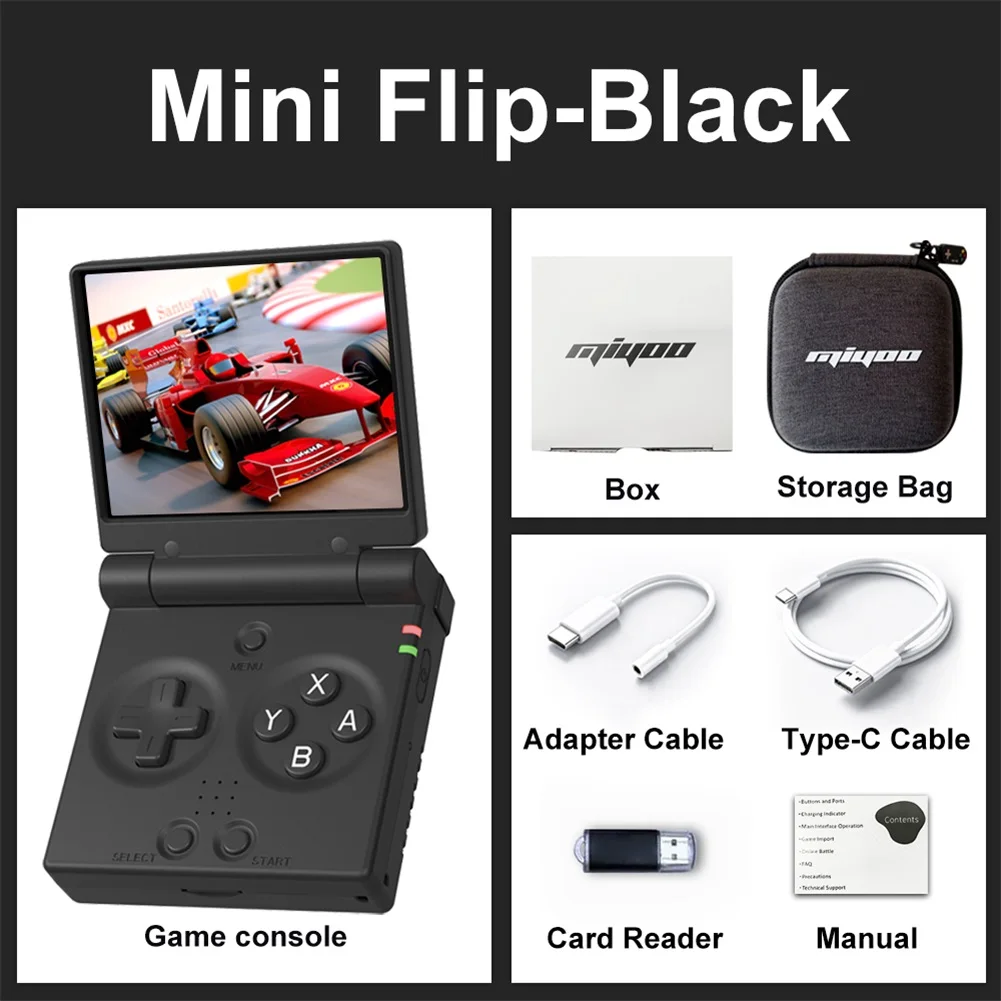 MIYOO Mini Flip Retro Handheld Game Console - 2,8'' IPS-scherm, draagbare retro game-emulator, cadeau voor gamers - afbeelding 1