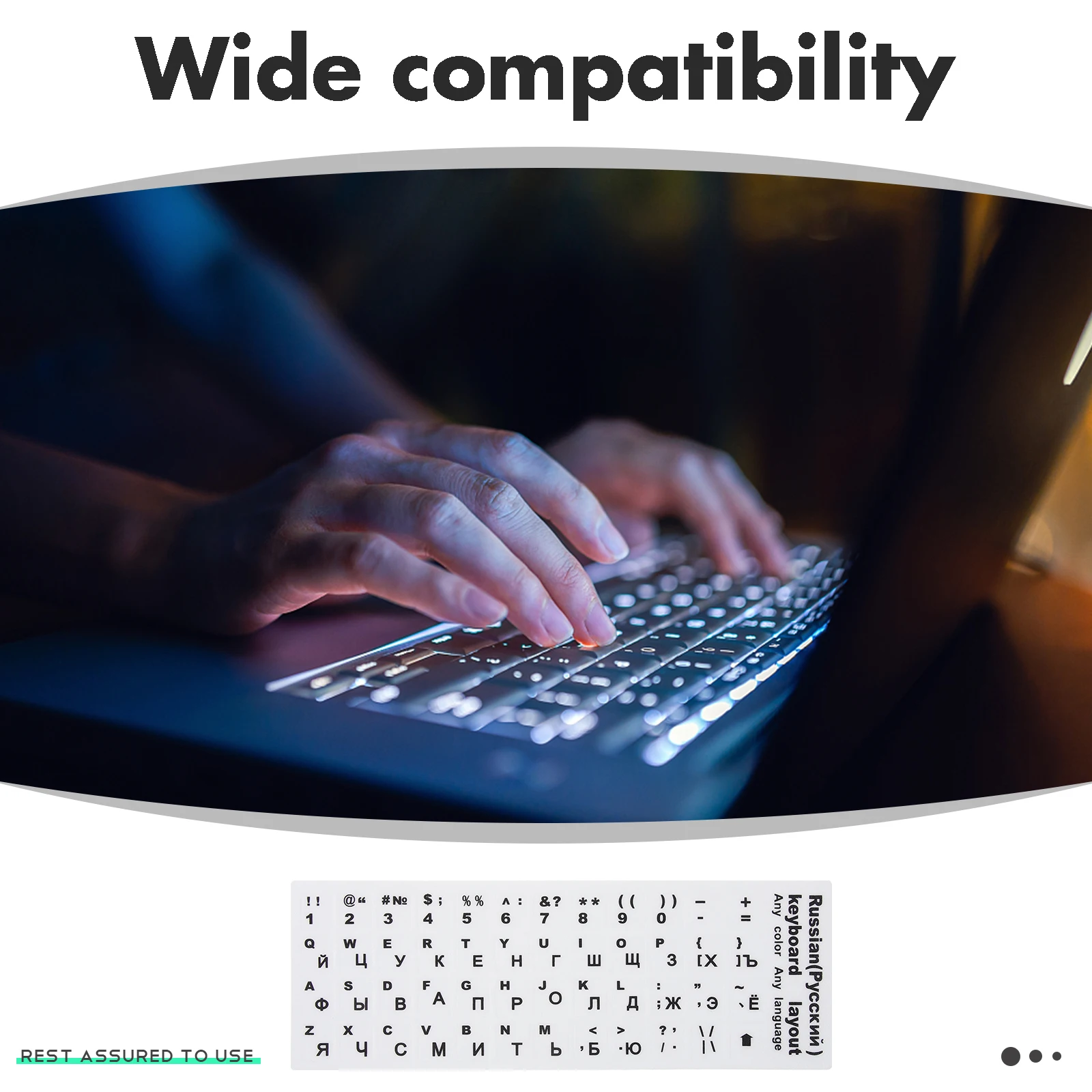 

10pcs Russian Keyboard Stickers Matte Finish Easy Install For Laptop Desktop Replacement Labels Language Accents Computer