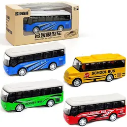 High Quality Ornaments Bus Shape Extended Bus Toys Pull Back Vehicle Model Alloy Bus Model