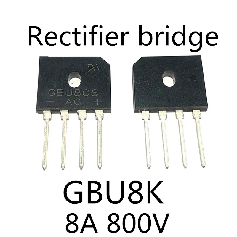 2PCS/LOT GBU8K 8A/800V DIP-4 rectifier bridge flat bridge bridge stack In Stock New Original