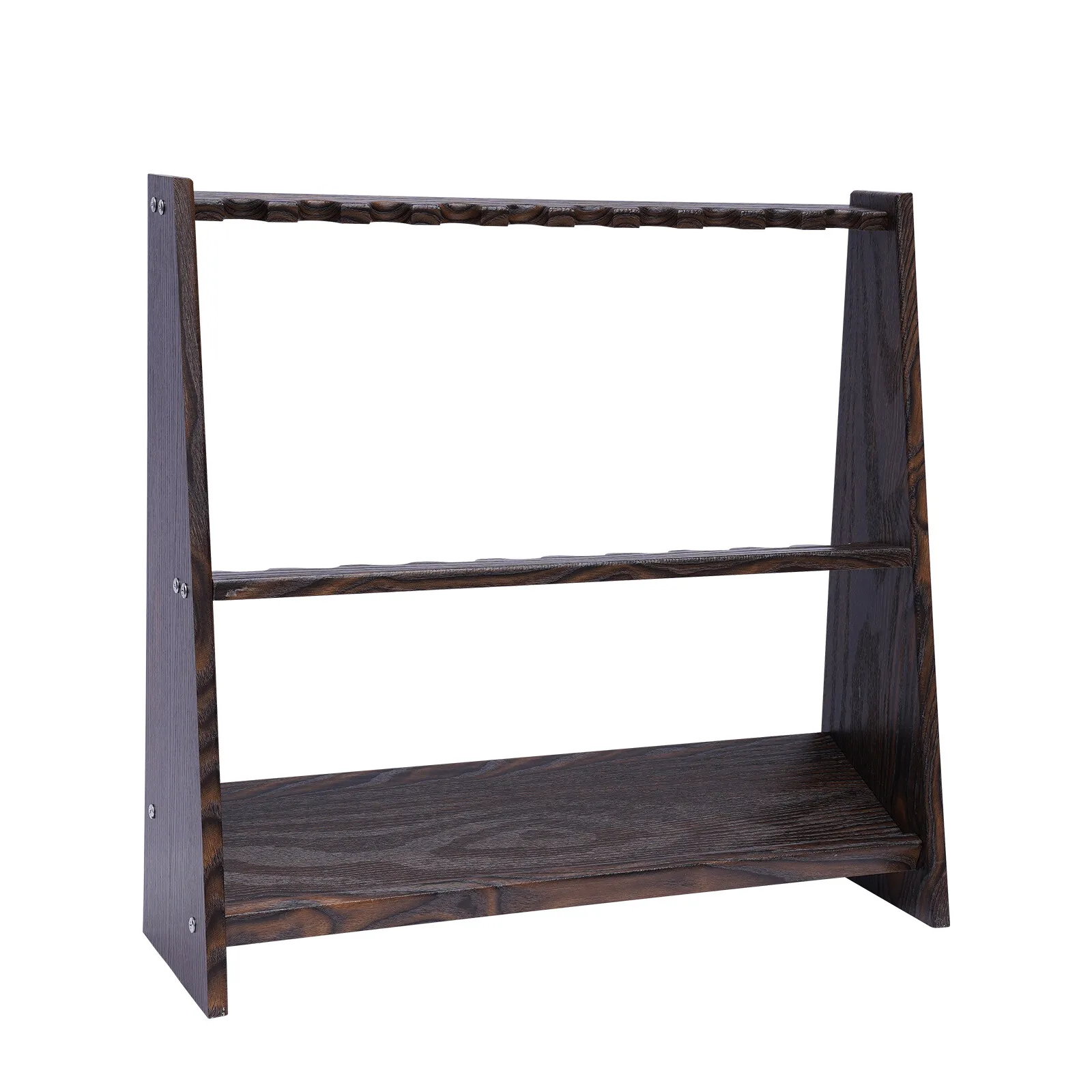 10 Holes Wooden Pool Stick Billiard Cue Rack Stand Cue Holder Billiards Club