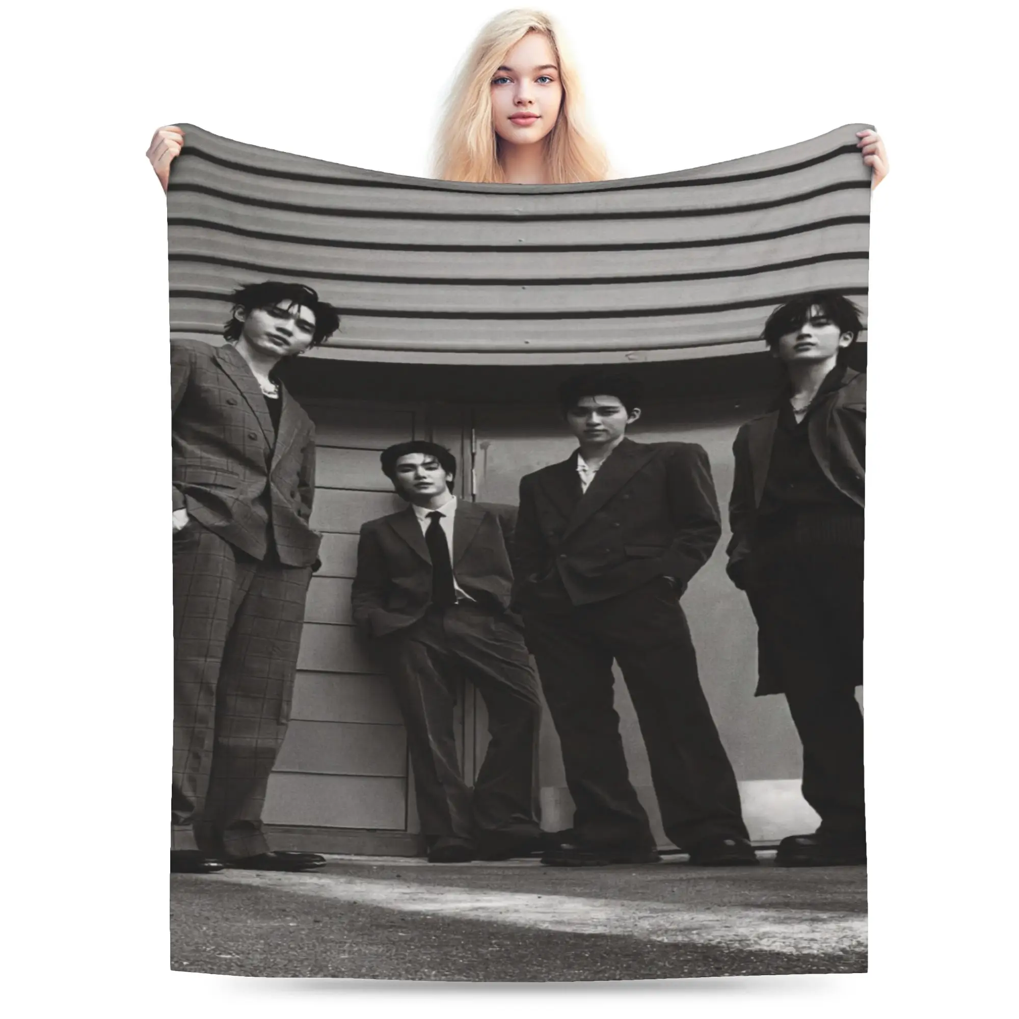 JASP.ER Group Soft Blanket  Print Camping Throw Blanket Living Room Flannel Bedspread Sofa Bed Cover