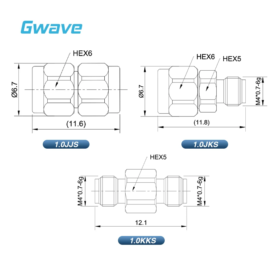محولات RF لموجة ملليمتر عالية التردد 1.0 مم إلى 1.0 مم من الفولاذ المقاوم للصدأ DC-110 جيجا هرتز #3