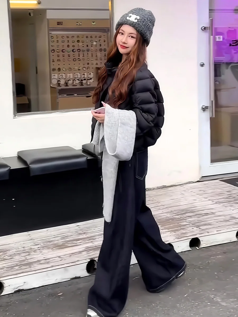 Bla ort ligero abajo Jaet mujer invierno nuevo Sle tamaño pequeño cuello alto ligero fino 90% blanco Du abajo abrigo cálido