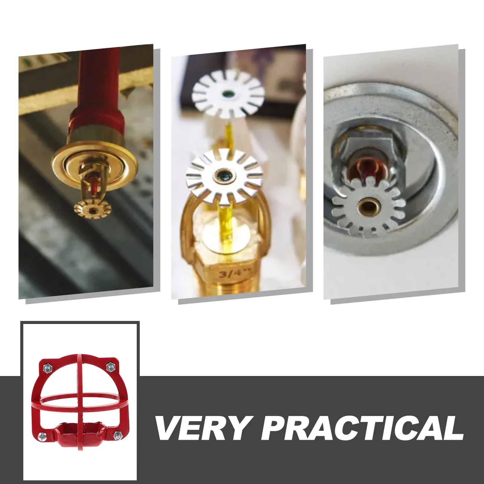 Fire Sprinkler Head Cover 20Mm Diameter Bright Red Sprinkler Head Protector for Ceiling Residential Commercial Fire Safety
